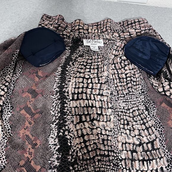 Bob Mackie Blouse Animal Snake Print 100% Silk Sophisticated Career Exotic SZ 8 - Picture 6 of 11